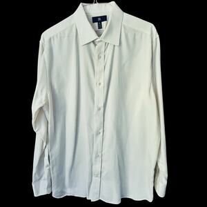Banana Republic Men’s Off White Tailored Slim Fit Button Up Dress Shirt Size XL